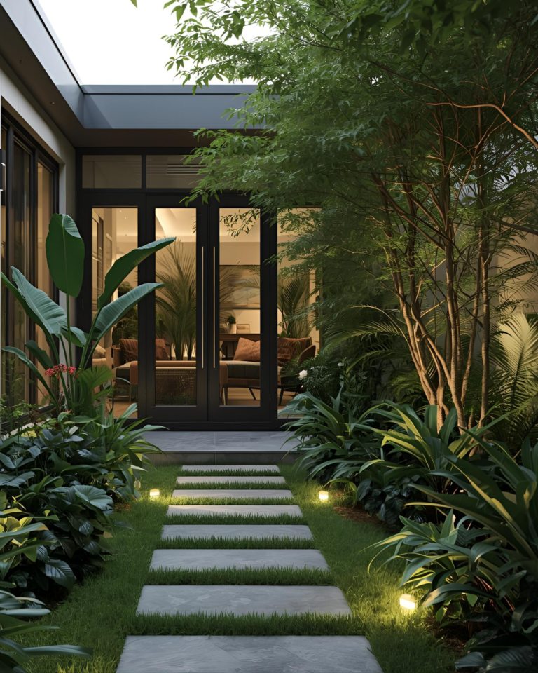 Garden room with external lighting in Basildon home