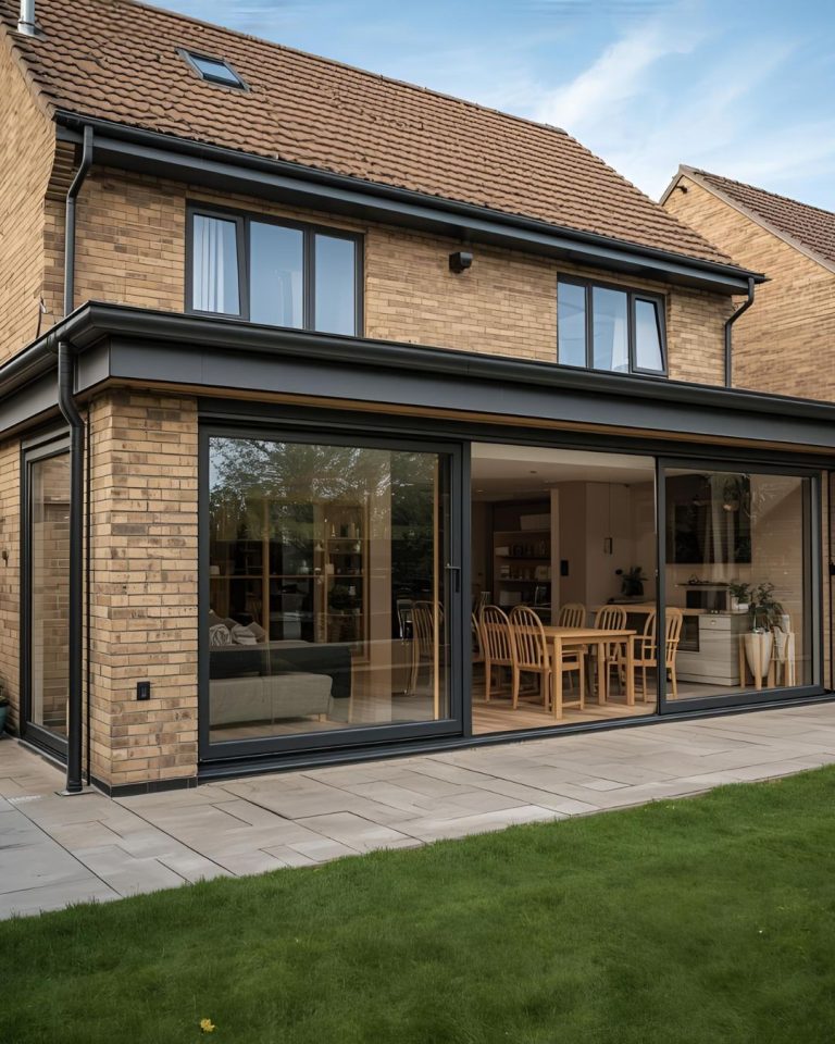 Singles storey rear extension with full length patio doors in Basildon
